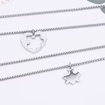 316鋼飾×愛的拼圖×姐妹閨蜜情侶項鍊組